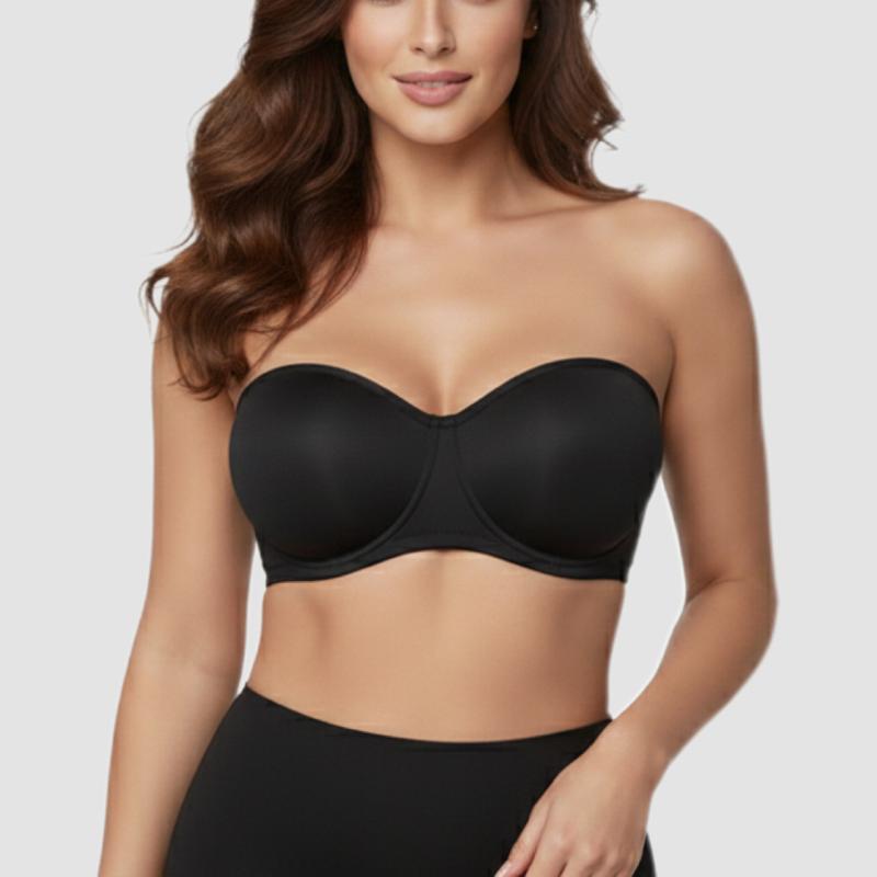 Girlflo Women's Convertible Strapless Minimiser Bandeau Bra Underwire Unlined for Large Bust