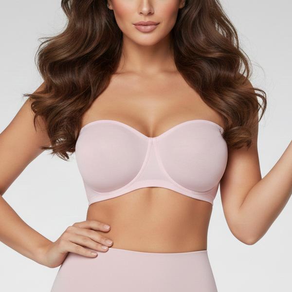 Girlflo Women's Convertible Strapless Minimiser Bandeau Bra Underwire Unlined for Large Bust