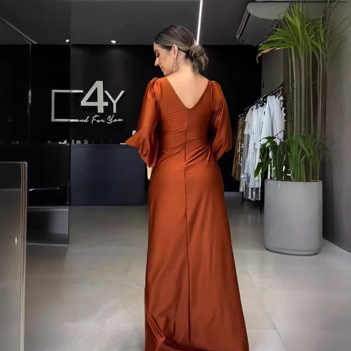 Women's Solid Color Slim Temperament Dress