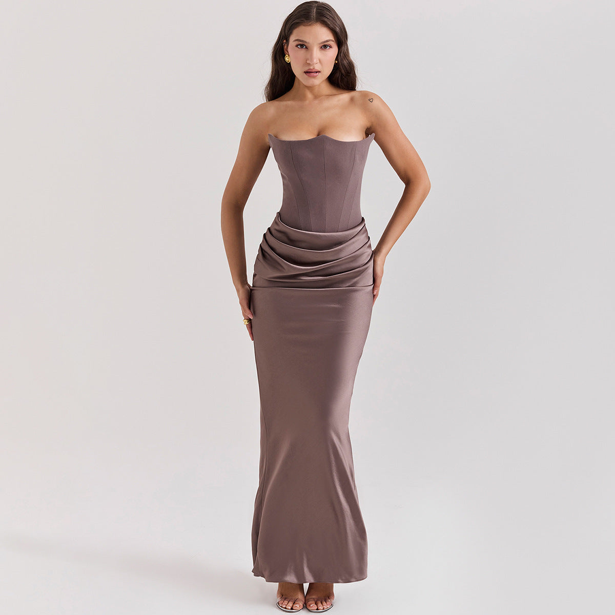 Madison Strapless Satin Gown