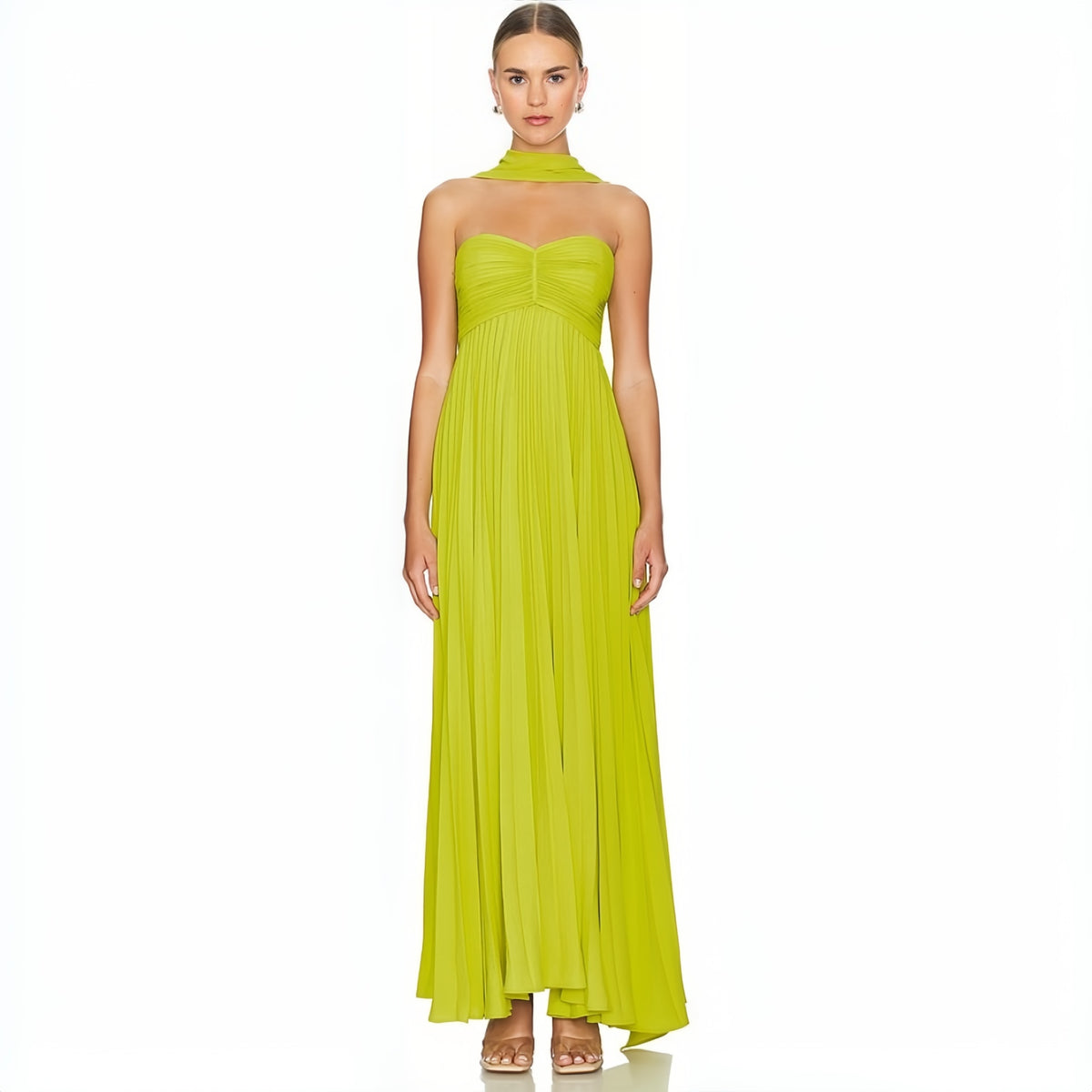 Sophia Strapless Pleated Dress