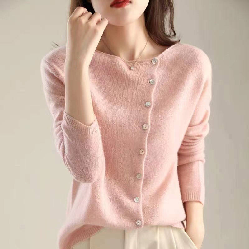 Amelia Asymmetric Button Cardigan