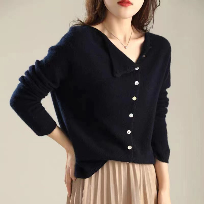Amelia Asymmetric Button Cardigan