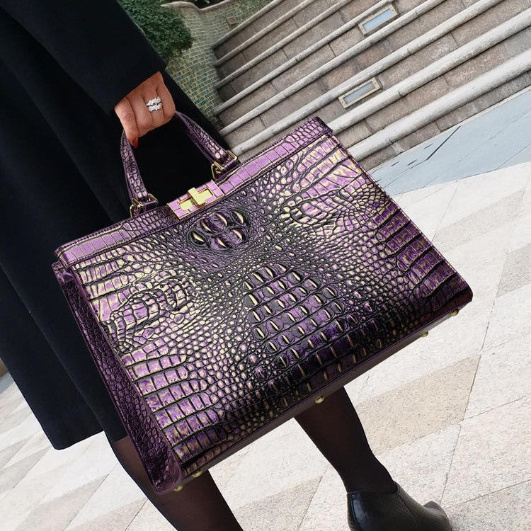 Clara Croc Embossed Tote Bag
