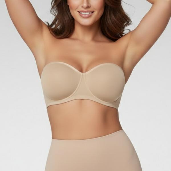 Girlflo Women's Convertible Strapless Minimiser Bandeau Bra Underwire Unlined for Large Bust