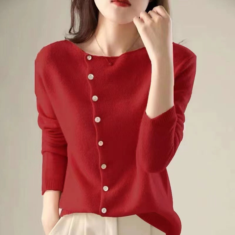 Amelia Asymmetric Button Cardigan